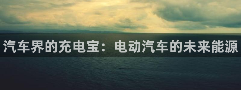 优发国际登录首页：汽车界的充电宝：电动汽车的未来能源