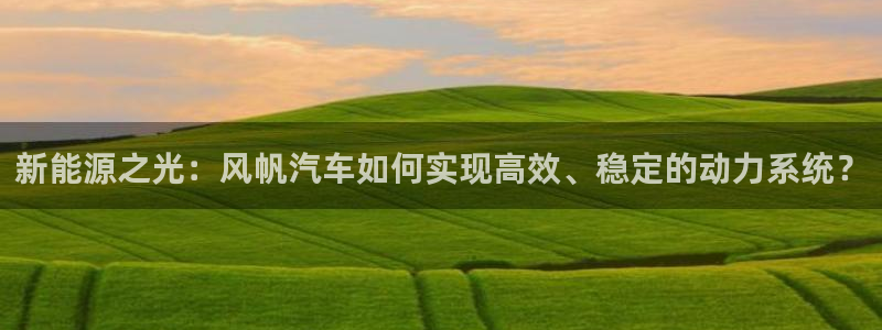 优发国际这个平台怎么样知乎：新能源之光：风帆汽车如何实现高效、稳定的动力系统？